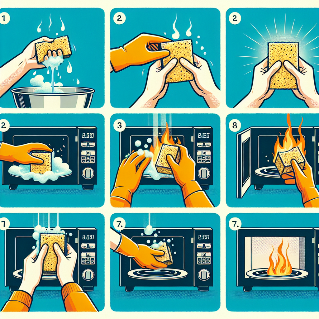 주방 수세미 세척법: 전자레인지에 돌려 소독하기